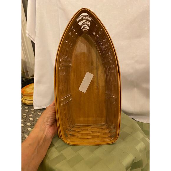 Longaberger Row Your Boat Basket+Plastic Protector SIGNED by 6 FAMILY members - Picture 1 of 14